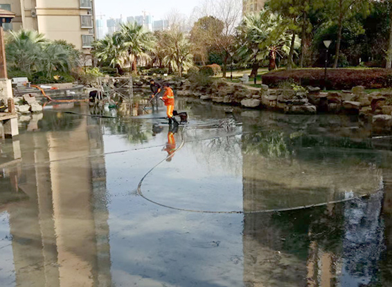 金溪景观池淤泥清理